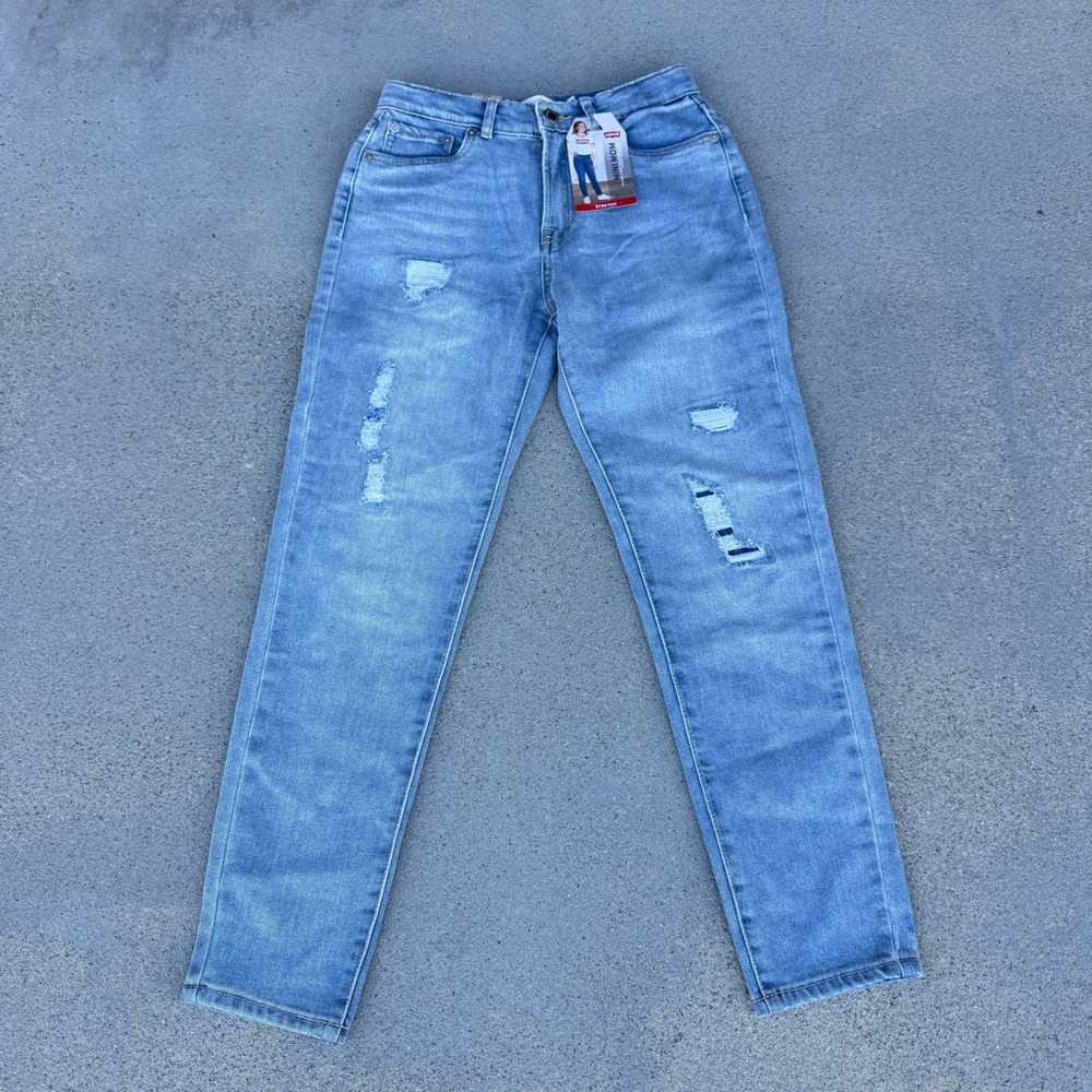 Levi's Girls Mini Mom Jeans Light Wash High Rise Size 14 REG